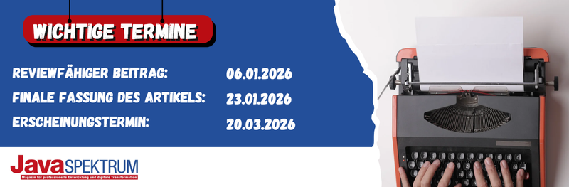 Banner Call for Article JavaSPEKTRUM 2/25