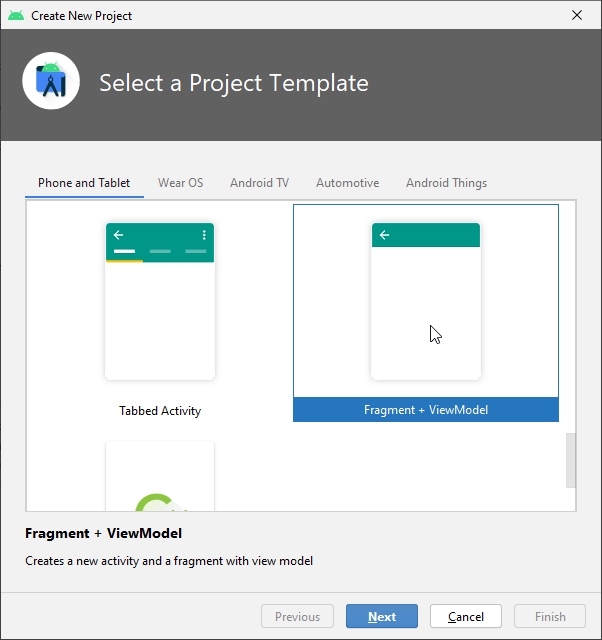 Abb. 3 Android Studio ViewModel in der Projektvorlage