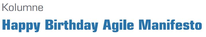 Happy Birthday Agile Manifesto
