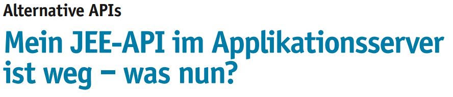 Mein JEE-API im Applikationsserver ist weg – was nun?