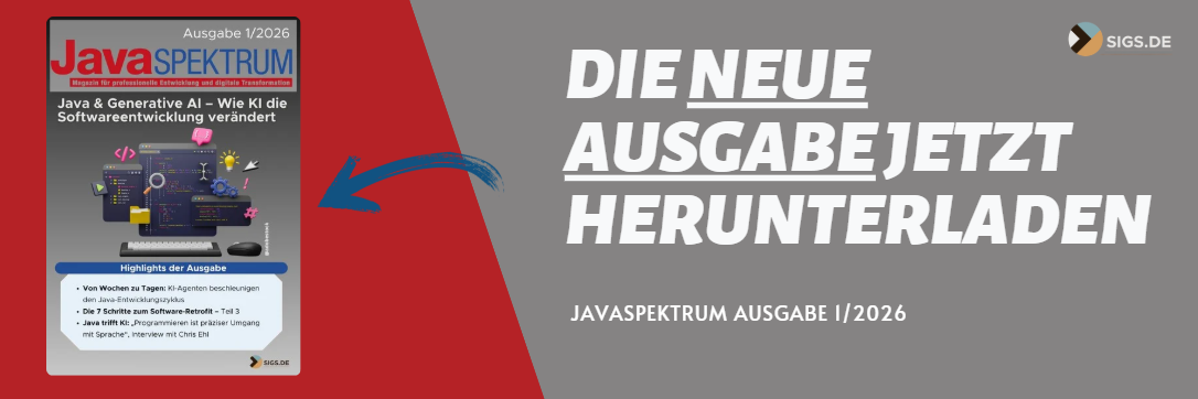 Banner zur JavaSPEKTRUM Ausgabe 1/2026 - PDF Download