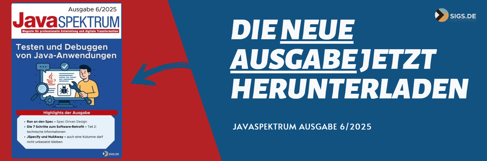 Banner zum PDF-Download zur neuen Java SPEKTRUM 6/2026